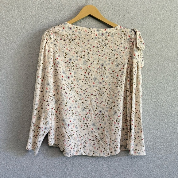 Rebecca Taylor Silk Vivianna Tie Pullover Blouse Floral Print Size 4 EUC - Picture 4 of 6